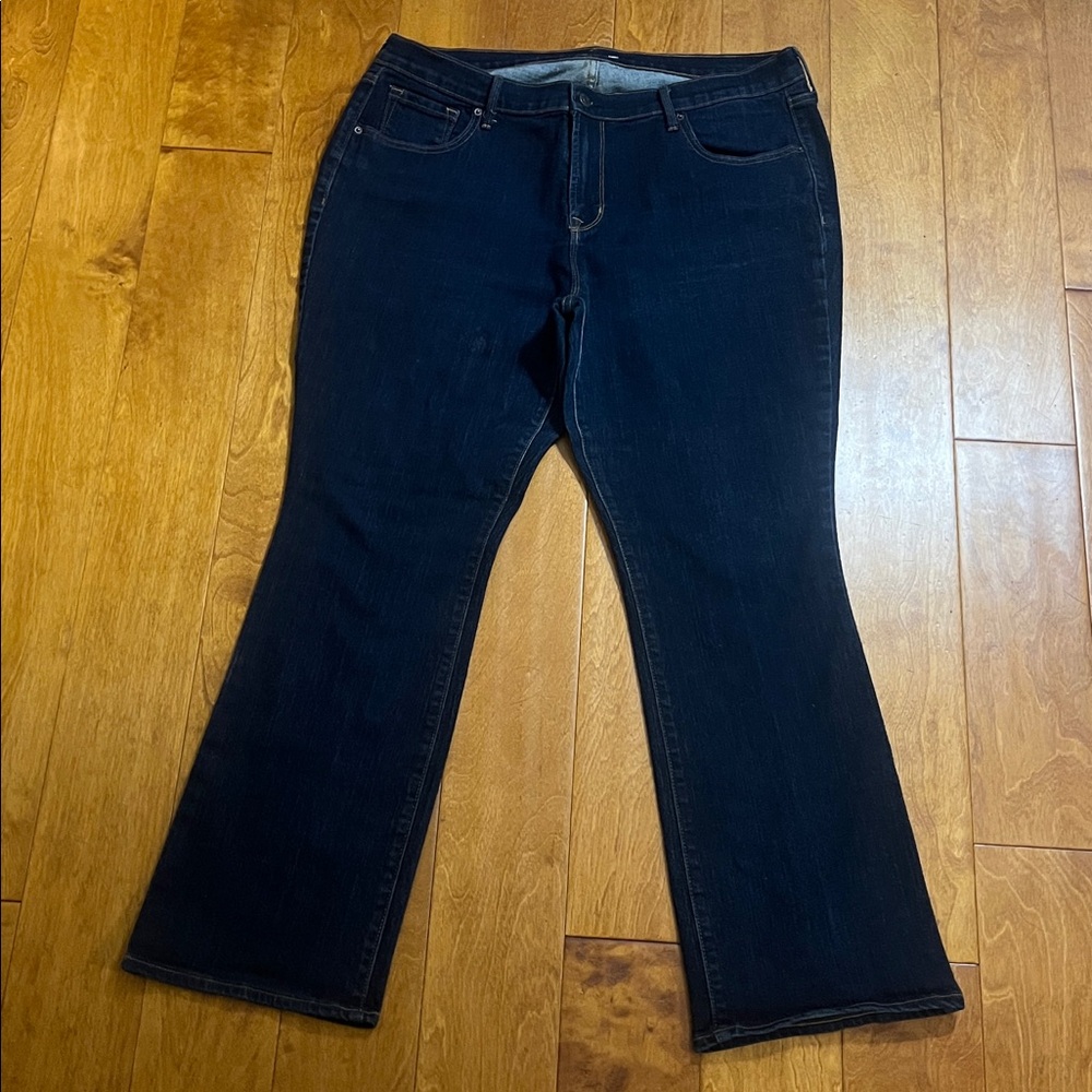 Old Navy Curvy Bootcut Jeans Size 16 Short Dark Wash Mid Rise Stretch Denim
